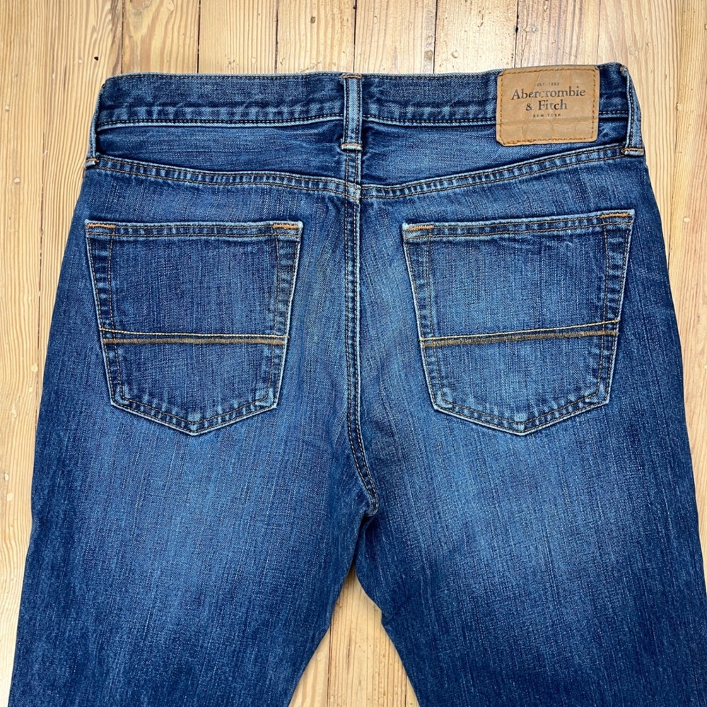 Abercrombie & Fitch Mens Straight Leg Jeans 32x30 Dark Wash Button Fly Denim y2k - Picture 7 of 11